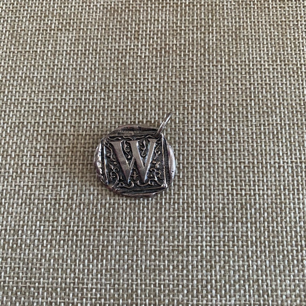 W charm from Waxing Poetic. Sterling silver.
